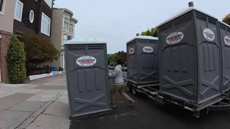 On-site restroom installation for a Richmond construction job site