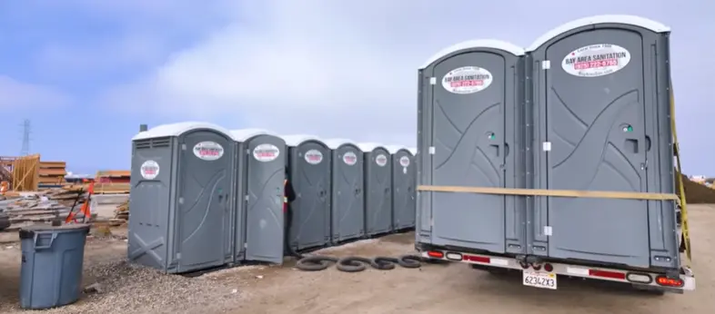 Portable restroom units delivered for a local outdoor festival