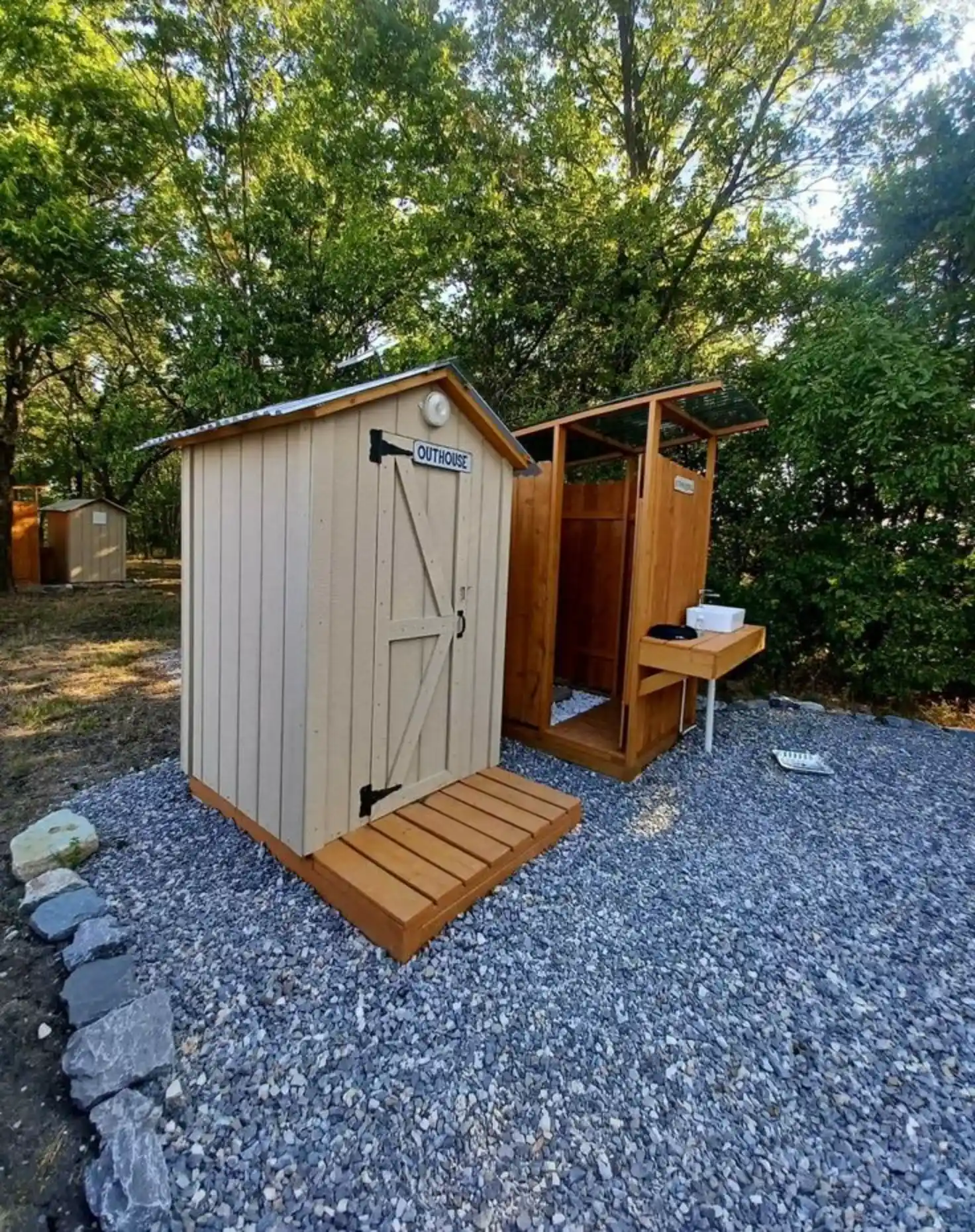 Standard portable toilet unit on a Richmond, VA work site